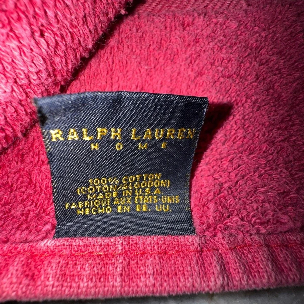 Vintage Ralph Lauren Home 27x15 Cotton Hand Towel Red Made in USA